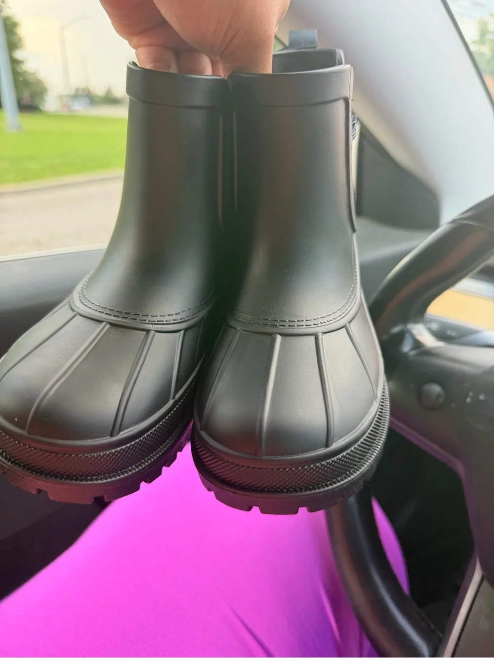 Kids Waterproof Black Rain Boots